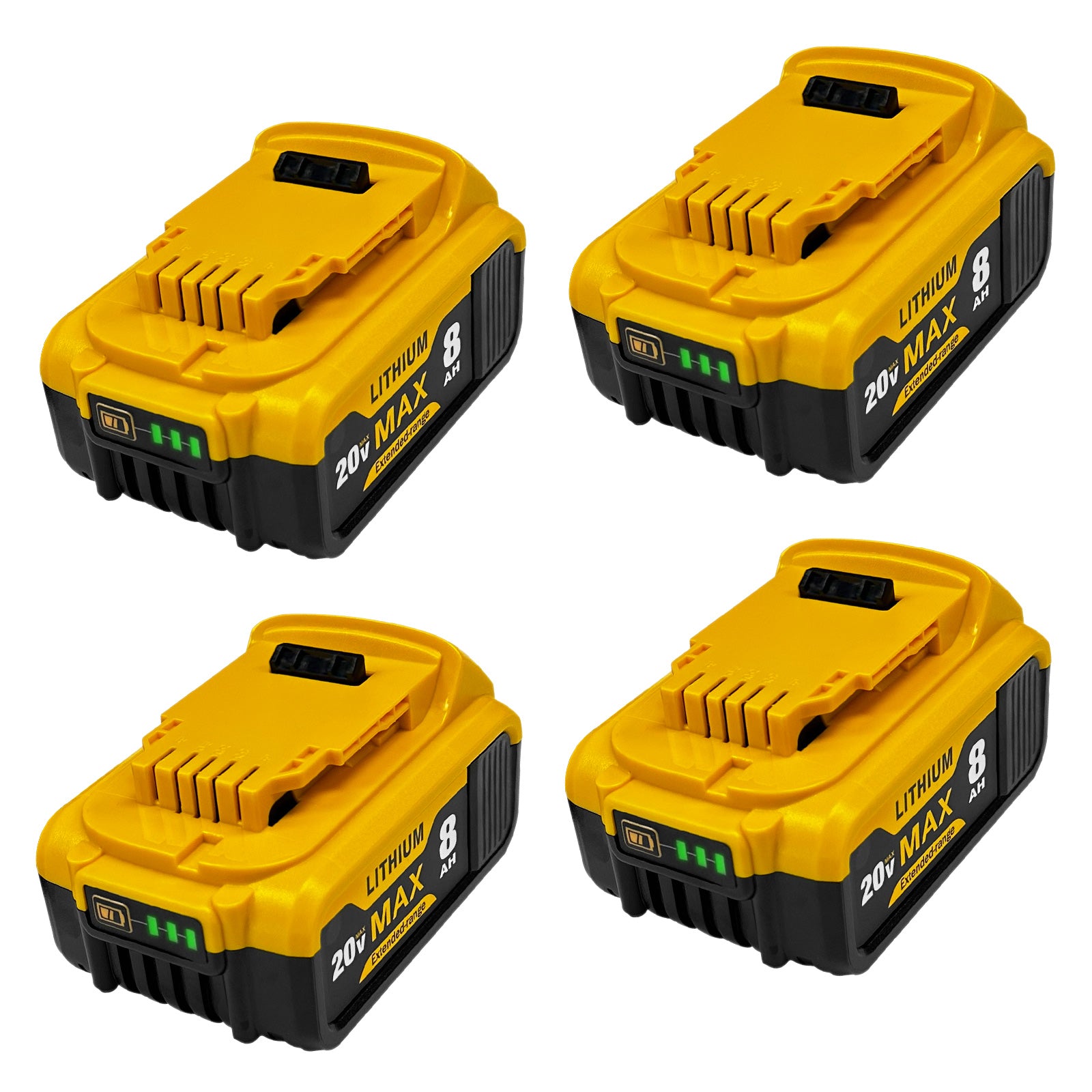 USPECIAL 8Ah Replacement Battery for Dewalt 20V Max Battery Compatible with DCB200 DCB201 DCB206 DCB207 Battery Packs for Dewalt 20V Tools and Chargers (4 PCS)