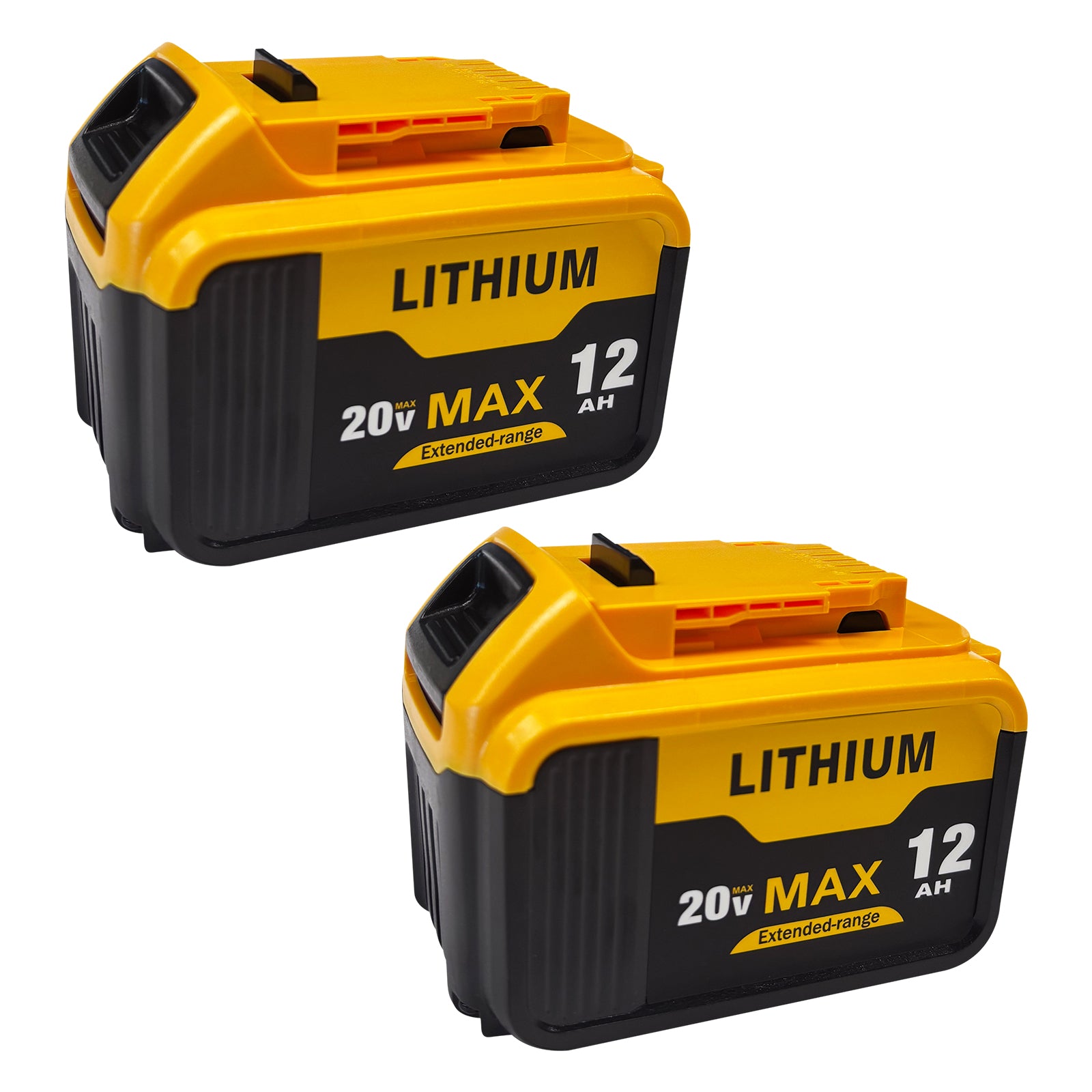 12.0Ah 2-Pack Replacement Battery for Dewalt 20V Max Battery Tools Compatible with DCB200, DCB206, DCB204, DCB203 Series & More, High Capacity Power Cells for Cordless Drills, Saws