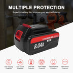 8.0Ah 2 Packs Lithium Battery Replacement for Black and Decker 20V Lithium Battery LB2X4020 LB2X4020-OPE LBXR20 LBXR2020APB Compatible with Black+Decker 20V Max Tools and Chargers