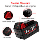 USPECIAL 8Ah Replacement Battery for Milwaukee 18V Battery Compatible with Milwaukee 18V Power Tools (2 PCS)