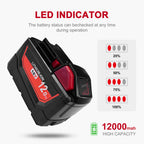 12 Ah Replacement for Milwaukee M18 Battery | Compatible with Milwaukee 48-11-1810 48-11-1820 48-11-1840 48-11-1850 48-11-1828 48-11-1860 18V Cordless Power Tools