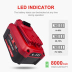 8.0Ah 2 Packs Lithium Battery Replacement for Craftsman 20V Battery CMCB202 CMCB202-2 CMCB204 CMCB204-2 CMCB205 CMCB201 CMCB209 High Capacity Compatible with Craftsman V20 Tools and Chargers