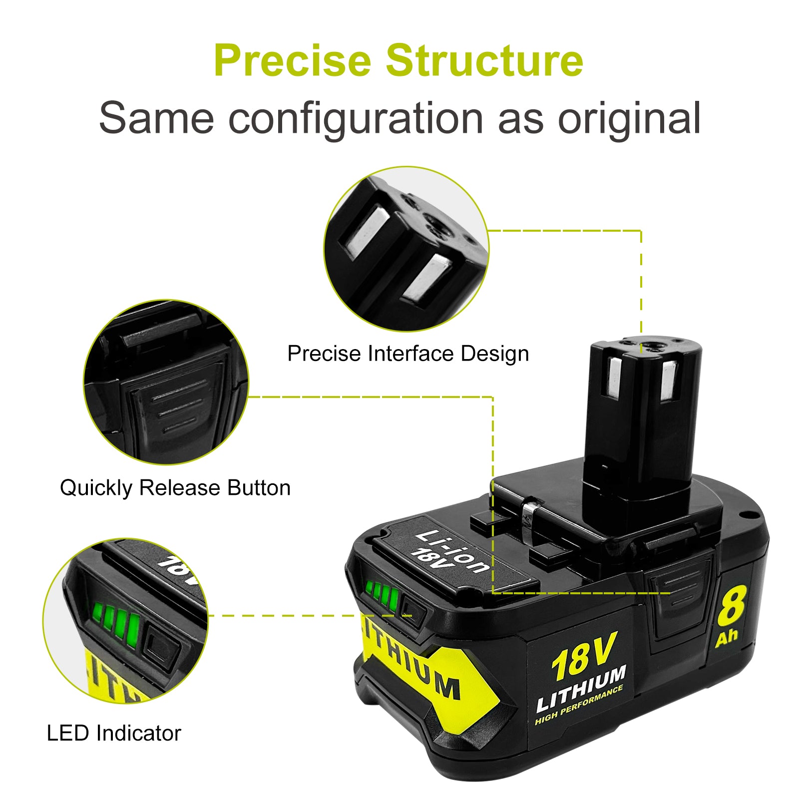 USPECIAL 8Ah Replacement Battery for Ryobi 18V Battery Compatible with Ryobi 18V Power Tools and Chargers