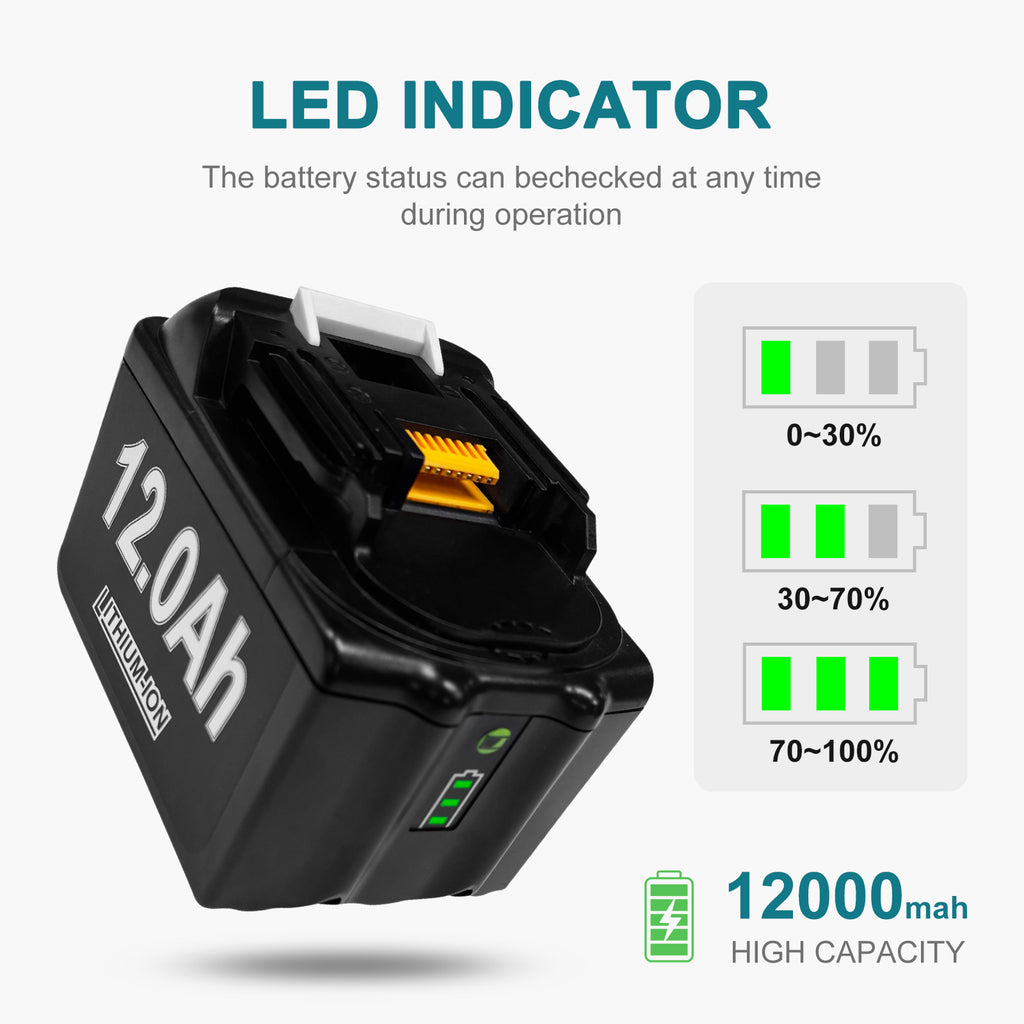 12Ah Replacement Battery for MT 18V Battery Compatible with MT 18V Power Tools and Chargers (2 Pack)