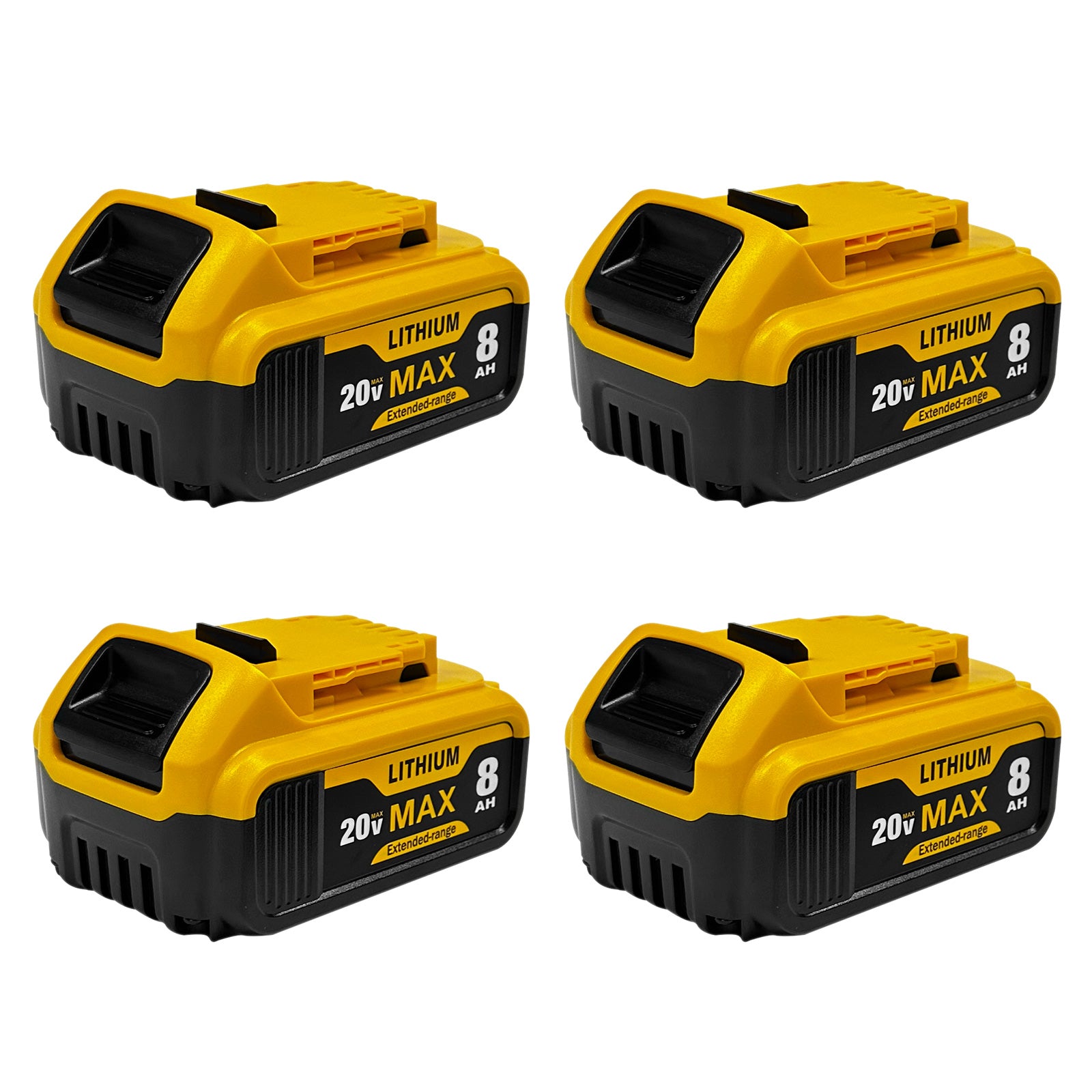 USPECIAL 8Ah Replacement Battery for Dewalt 20V Max Battery Compatible with DCB200 DCB201 DCB206 DCB207 Battery Packs for Dewalt 20V Tools and Chargers (4 PCS)