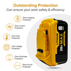 USPECIAL 8Ah Replacement Battery for Dewalt 20V Max Battery Compatible with DCB200 DCB201 DCB206 DCB207 Battery Packs for Dewalt 20V Tools and Chargers (4 PCS)