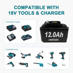 12Ah Replacement Battery for MT 18V Battery Compatible with MT 18V Power Tools and Chargers (2 Pack)