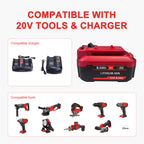 8.0Ah 2 Packs Lithium Battery Replacement for Craftsman 20V Battery CMCB202 CMCB202-2 CMCB204 CMCB204-2 CMCB205 CMCB201 CMCB209 High Capacity Compatible with Craftsman V20 Tools and Chargers