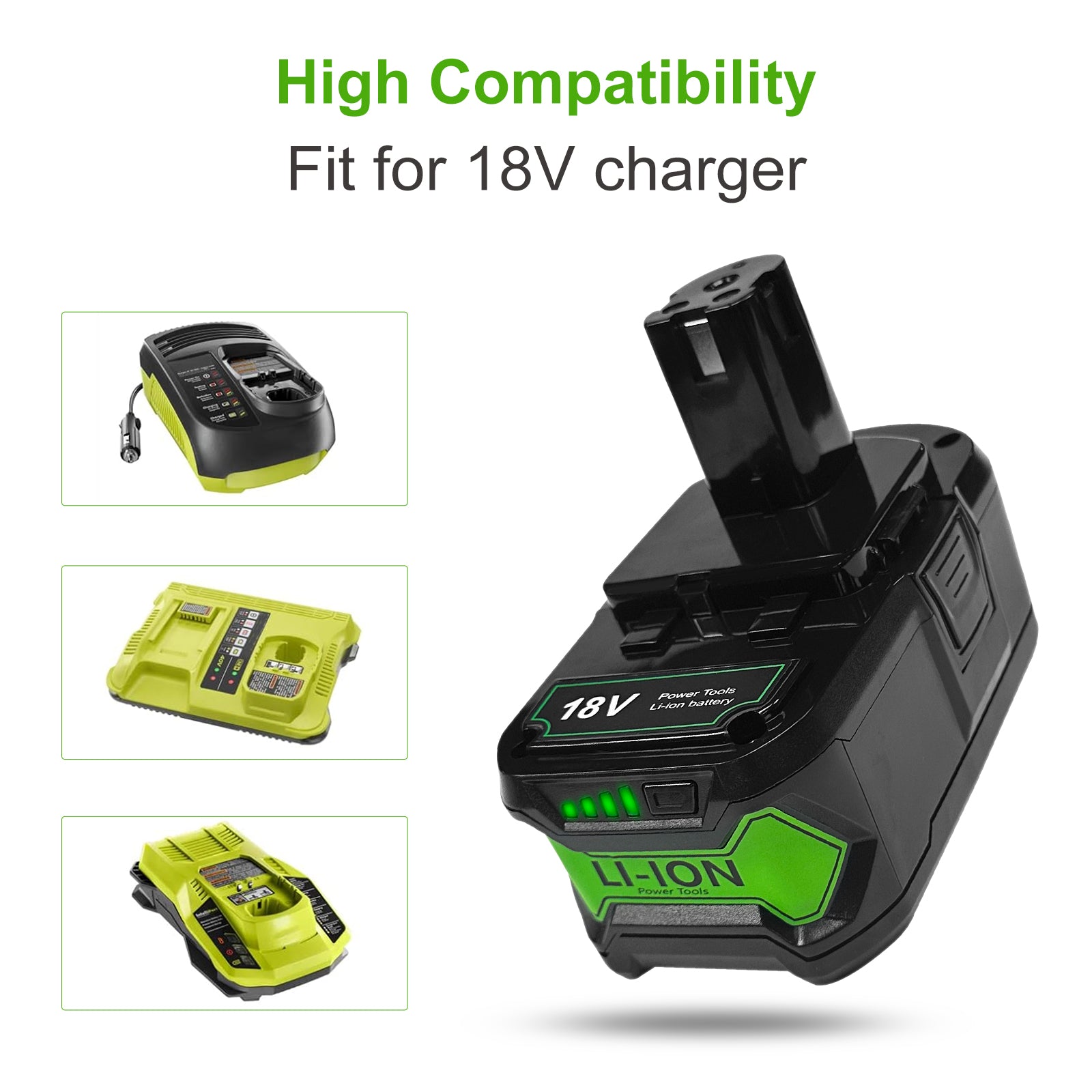 USPECIAL 2 Pack 8Ah Replacement Battery for Ryobi 18V Battery Compatible with Ryobi 18V Power Tools and Chargers