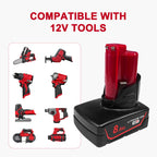 2Pack 8000mAh 12V Battery Replacement for Milwaukee M12 Battery Compatible with 12 Volt M12 Cordless Power Tools 48-11-2401 48-11-2402 48-11-2460 48-59-2401