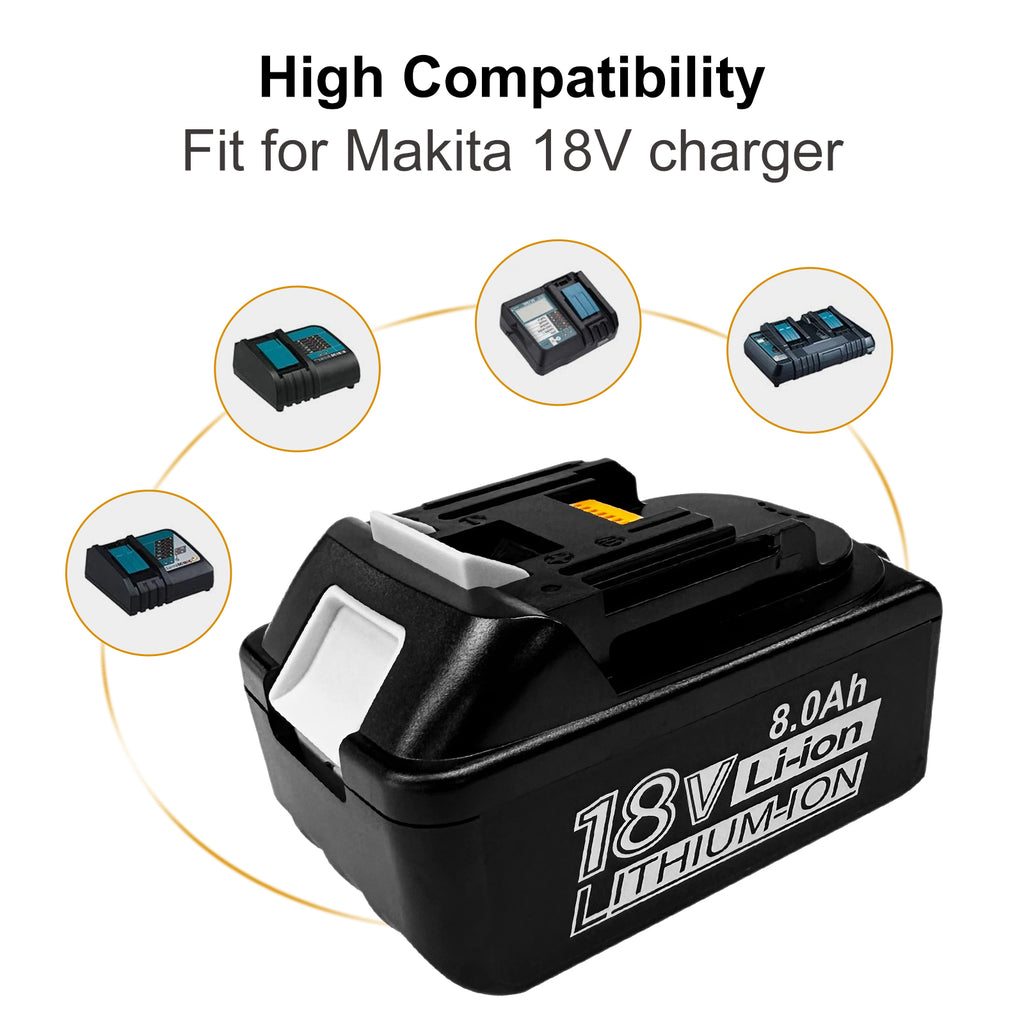 USPECIAL 8Ah Replacement Battery for Makita 18V Battery Compatible with Makita 18V Power Tools and Chargers (4 Pack)