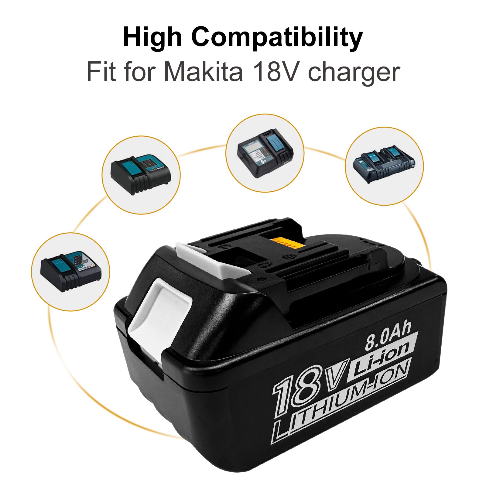 USPECIAL 8Ah Replacement Battery for Makita 18V Battery Compatible with Makita 18V Power Tools and Chargers (4 Pack)