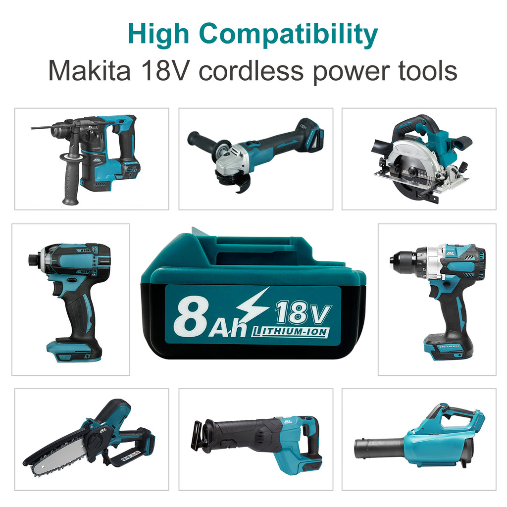 USPECIAL 8Ah Replacement Battery for Makita 18V Battery 4 Pack Compatible with Makita 18V Power Tools and Chargers
