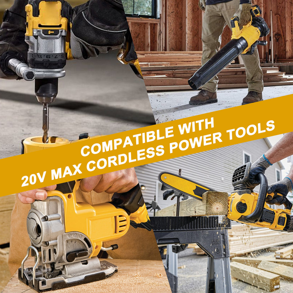 12.0Ah 2-Pack Replacement Battery for Dewalt 20V Max Battery Tools Compatible with DCB200, DCB206, DCB204, DCB203 Series & More, High Capacity Power Cells for Cordless Drills, Saws